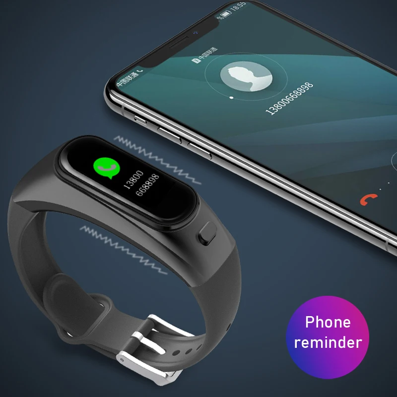 Wireless Bluetooth bracelet Earphones waterproof wristband Support Intelligent detection Heart rate Sports Smart band earphone