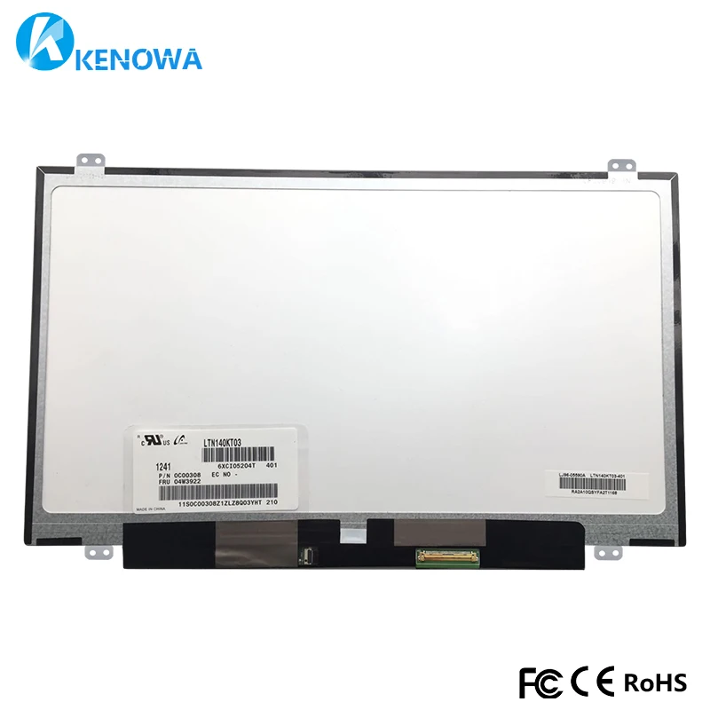 

Free Shipping B140RW02 V.0 v0 v1 v2 V.1 V.2 LTN140KT03 LP140WD2 TLC1 N140FGE-LA2 1600X900 Slim LED Laptop LCD Screen Panel