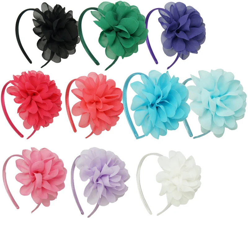 2-Pcs-lot-Soft-Chiffon-Flower-Headbands-For-Kids-Girls-Handmade-Boutique-Fabric-Flower-Satin-Covered