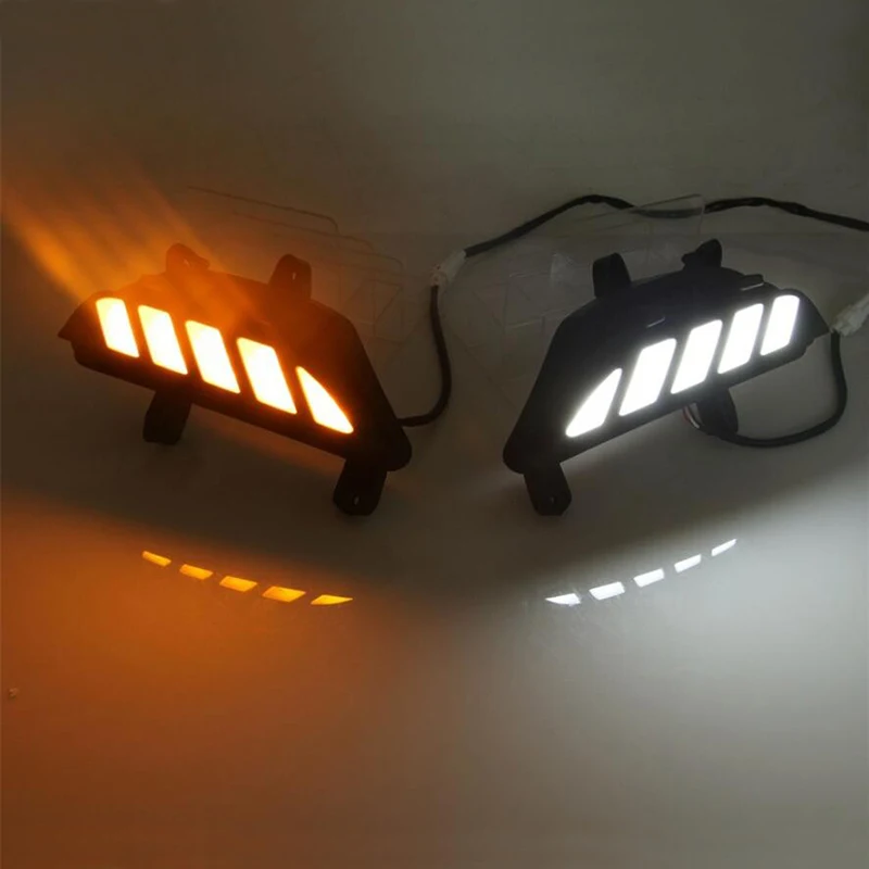 

LED Daytime Running Light Fog Lamp Decoration For Mazda 3 2014 2015 2016 Flowing Turn Signal Relay Waterproof Car DRL 12V