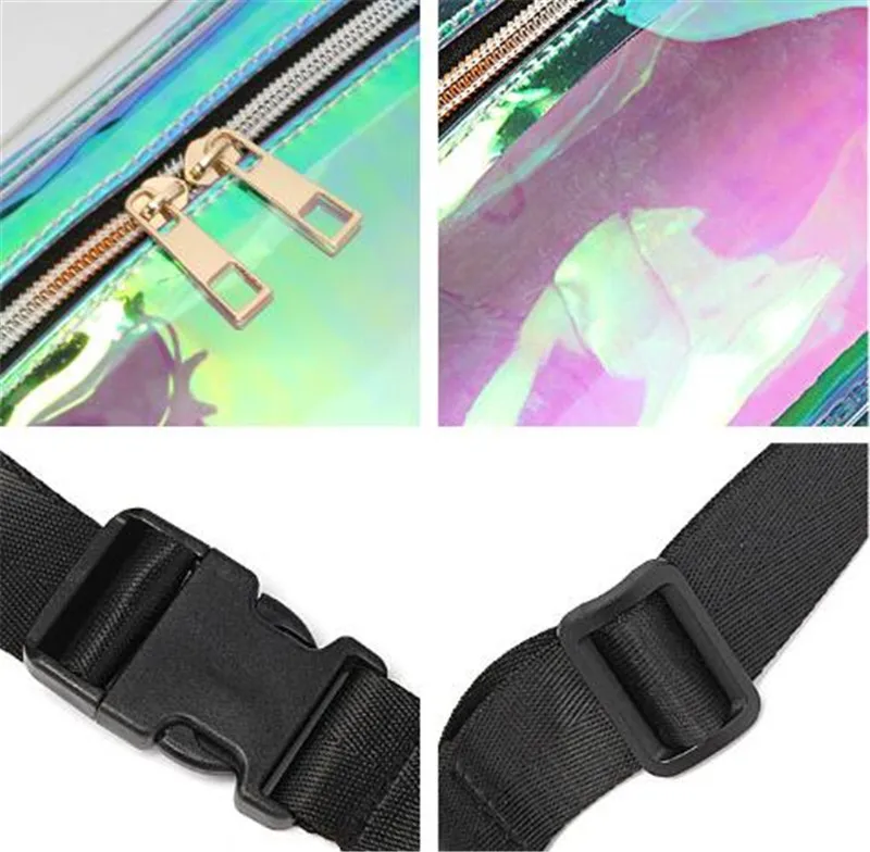 PVC Waterproof Transparent Waist Bags Laser Waist Pack Clear waist bags Belt Bum Holographic Fanny Pack Women