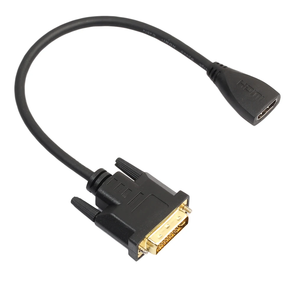 Высокоскоростной DVI-D 24+ 1 контактный штекер HDMI Женский адаптер конвертер кабель для HDTV 1080 P плазменный DVD FW1S - Цвет: Черный