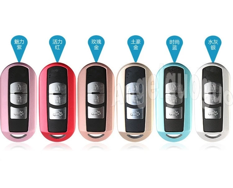 aluminium alloy key protect shell/key cases /key bag/key cover for Mazda Axela CX-4 CX-5 CX-7 Atenza M6 M3 etc