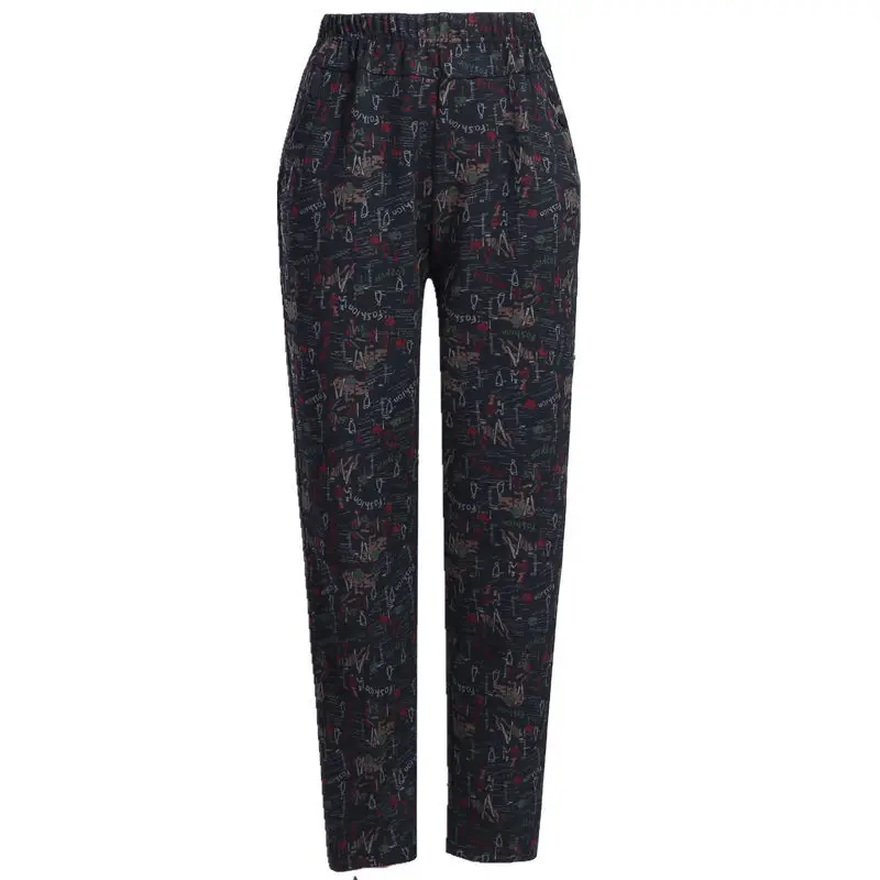 

New Fashion Spring Summer Autumn Middle Aged Women Pants High Waist Casual Pants Ladies Elegant Loose Plus Size Pants