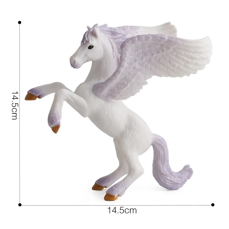 Сказочная Летающая лошадь, Европейский мифический единорог, фигурки Пегаса, эльфа, миниатюрные животные, модель, фигурка, детская коллекция, игрушки - Цвет: Сливовый