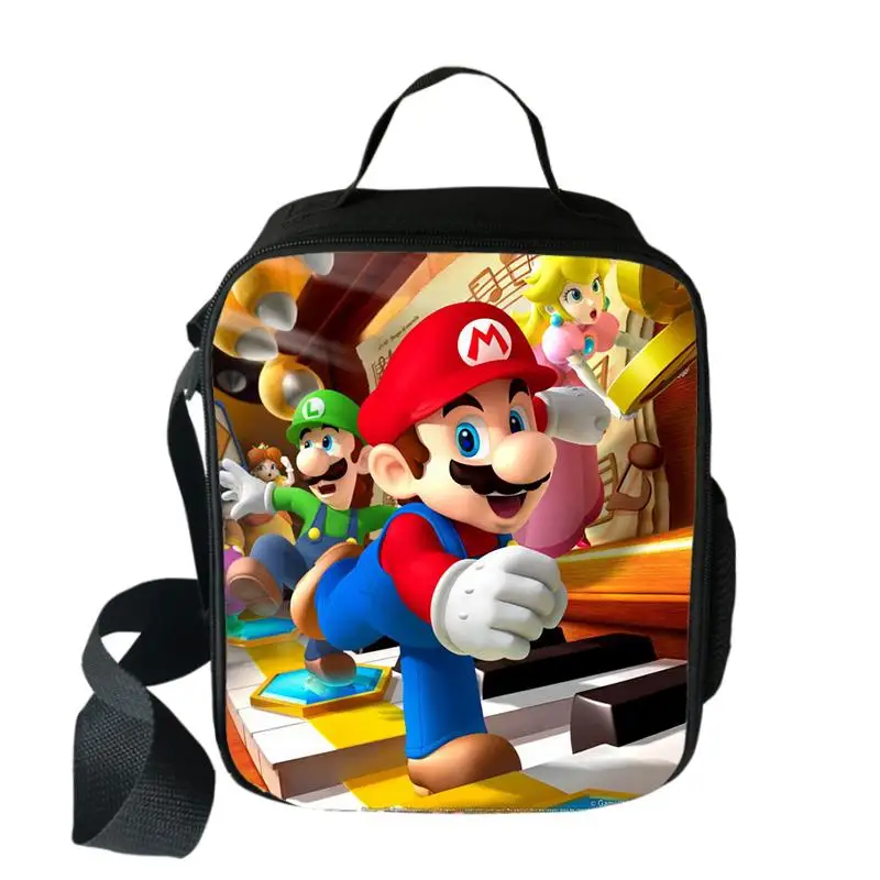 

Cartoon Super Mario Bros Sonic Boom Hedgehogs Lunch Bag Picnic Travel Food Storage Bag Children Boy Girl Bento Bag Messenger Bag