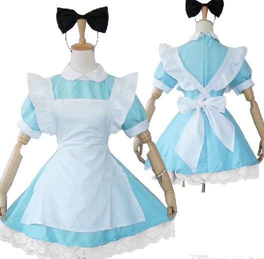 New Japanese font b Anime b font Lolita Maid Outfit Girls Alice Uniform Dress Halloween font