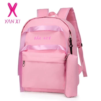 

3Pcs/set Canvas Women Backpack Preppy College School Bag for Teenagers Girl Children Student Book Rucksack Moclila Feminina