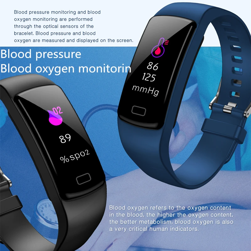 DEHWSG фитнес-браслет пульсометр кровяное давление часы водонепроницаемые спортивные часы для IOS Android Xiaomi PK fit bit