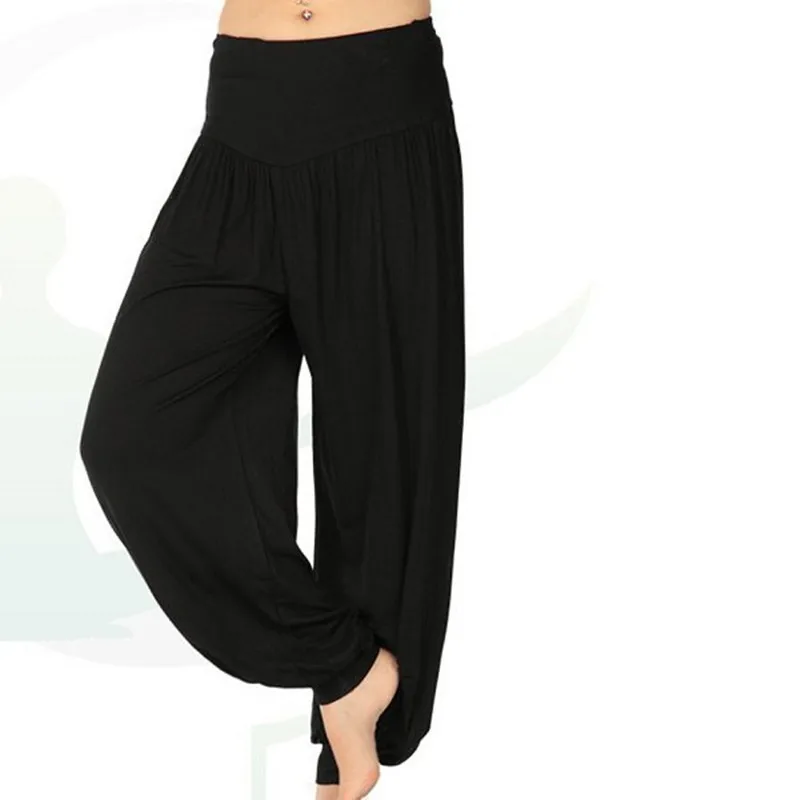 Women Long Pants Harem Modal Dancing Trouses Wide Belly Dance Comfy