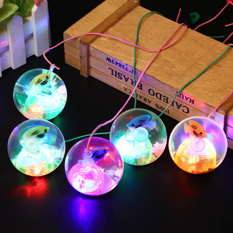 

Hot Colorful LED Transparent Bouncing Ball Toys Funny Luminous Elastic Flash Ball Glows In The Dark Kids Toy for Birthday Gift