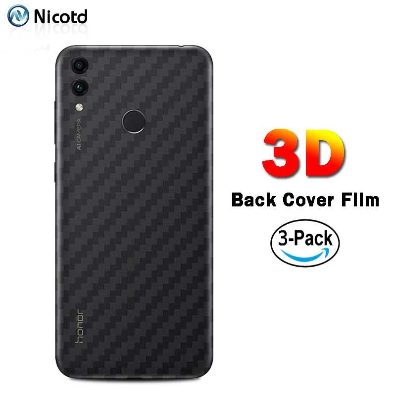 

3Pcs/lot Back Cover Film For Huawei Honor 10 9 8C Carbon Fiber Stickers For Huawei Honor 7X 6X 8Pro Soft Screen Protector Film