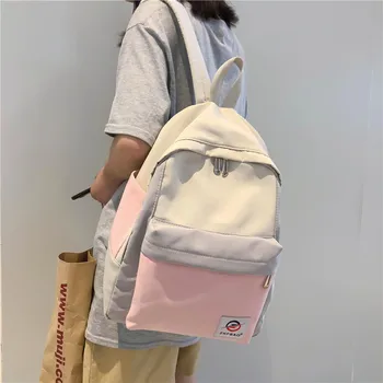 

Women Nylon Patchwork Backpack Waterproof School Bags for Teenagers Girl Laptop Backpack 2019 High Quality Simple Yonth Mochilas