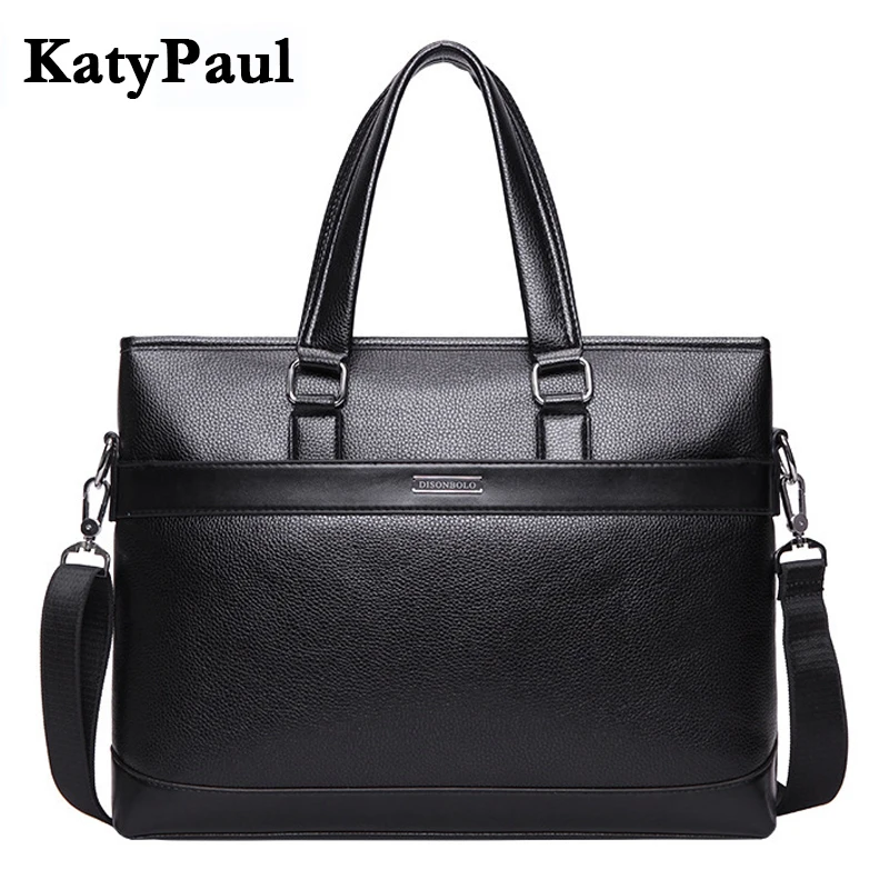

KatyPaul Brand Men's Handbag Business Messenger Bags Leather Fashion Male Briefcase Computer Laptop Casual Shoulder Bag