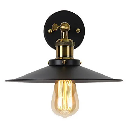 

Modern Vintage Industrial Loft Metal Black Rustic Scone wall lighting fixtures Without Bulb (diameter 22cm)