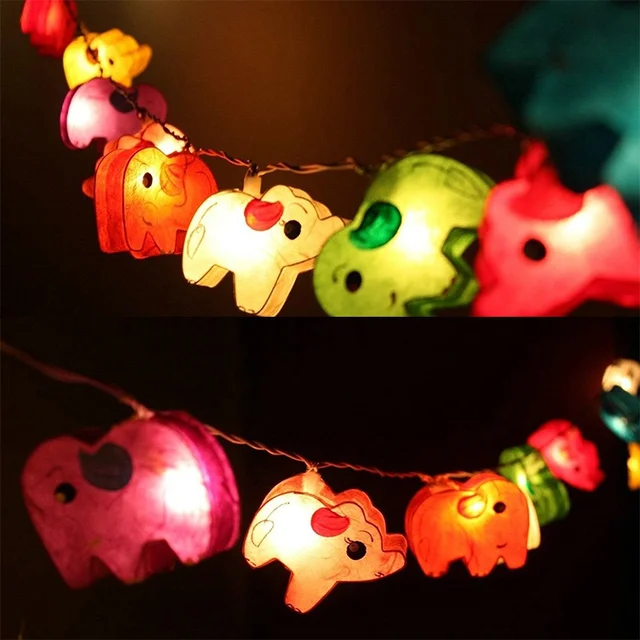 3M 20LEDs Elephant Paper String Light Handmade Animal Fairy Light LED