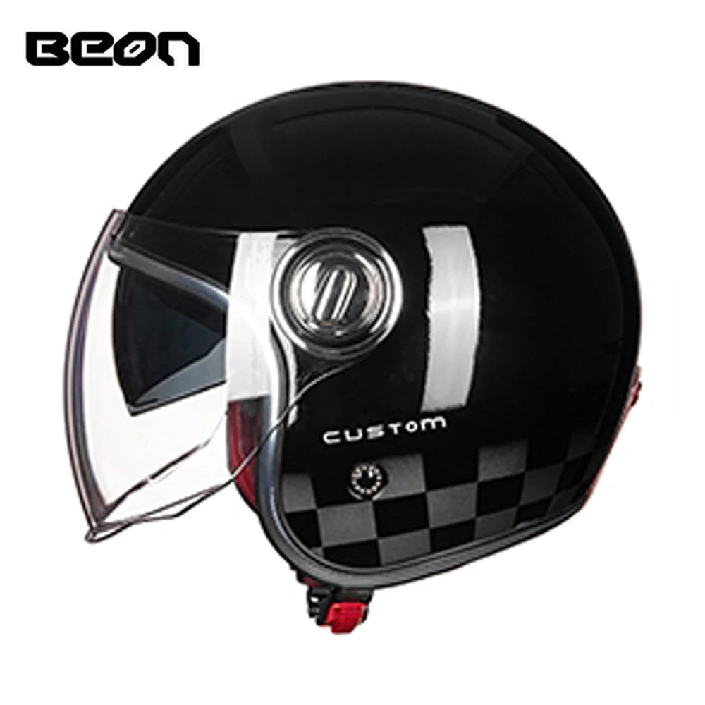 BEON мотоциклетный шлем 3/4 винтажный с открытым лицом Casco Capacete Байкерский Ретро для