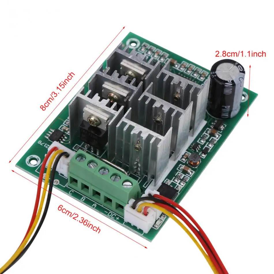 DC 5 V-36 V 15A 3-фазный бесщеточный мотор Скорость контроллер вращение по часовой стрелке и против реверсивный переключатель забор Тип Терминал переключатель регулятора скорости