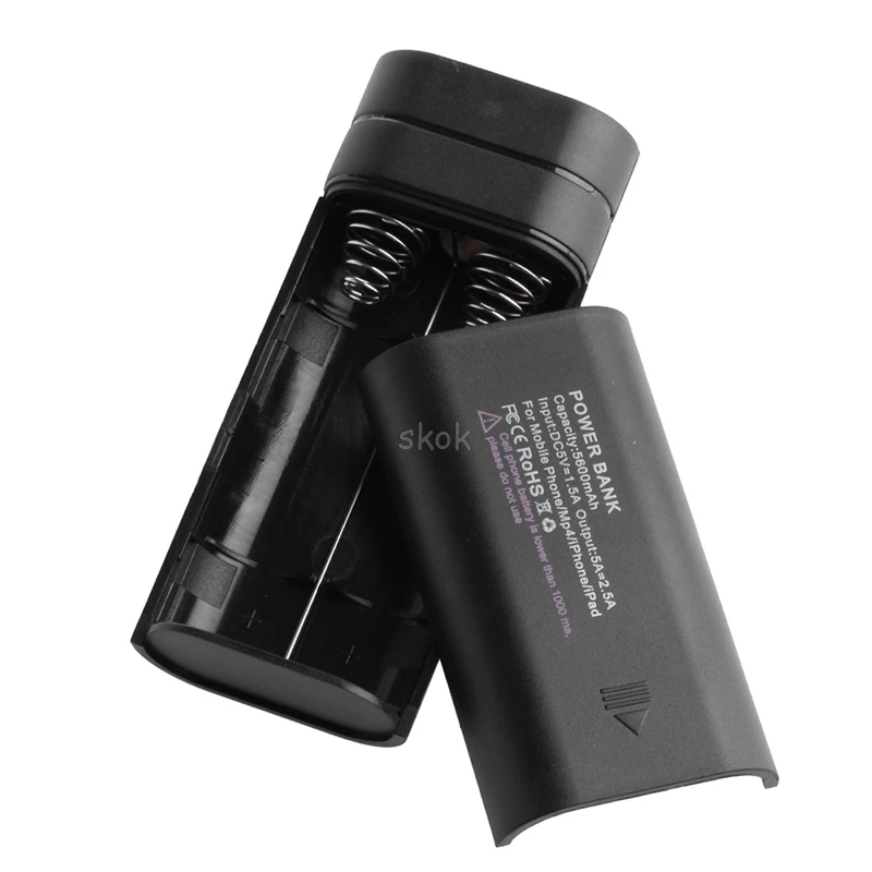 

Portable 2x18650 Battery DIY Box Charger 5V USB Power Bank Case Kit Mobile PhoneA04 dropshipping