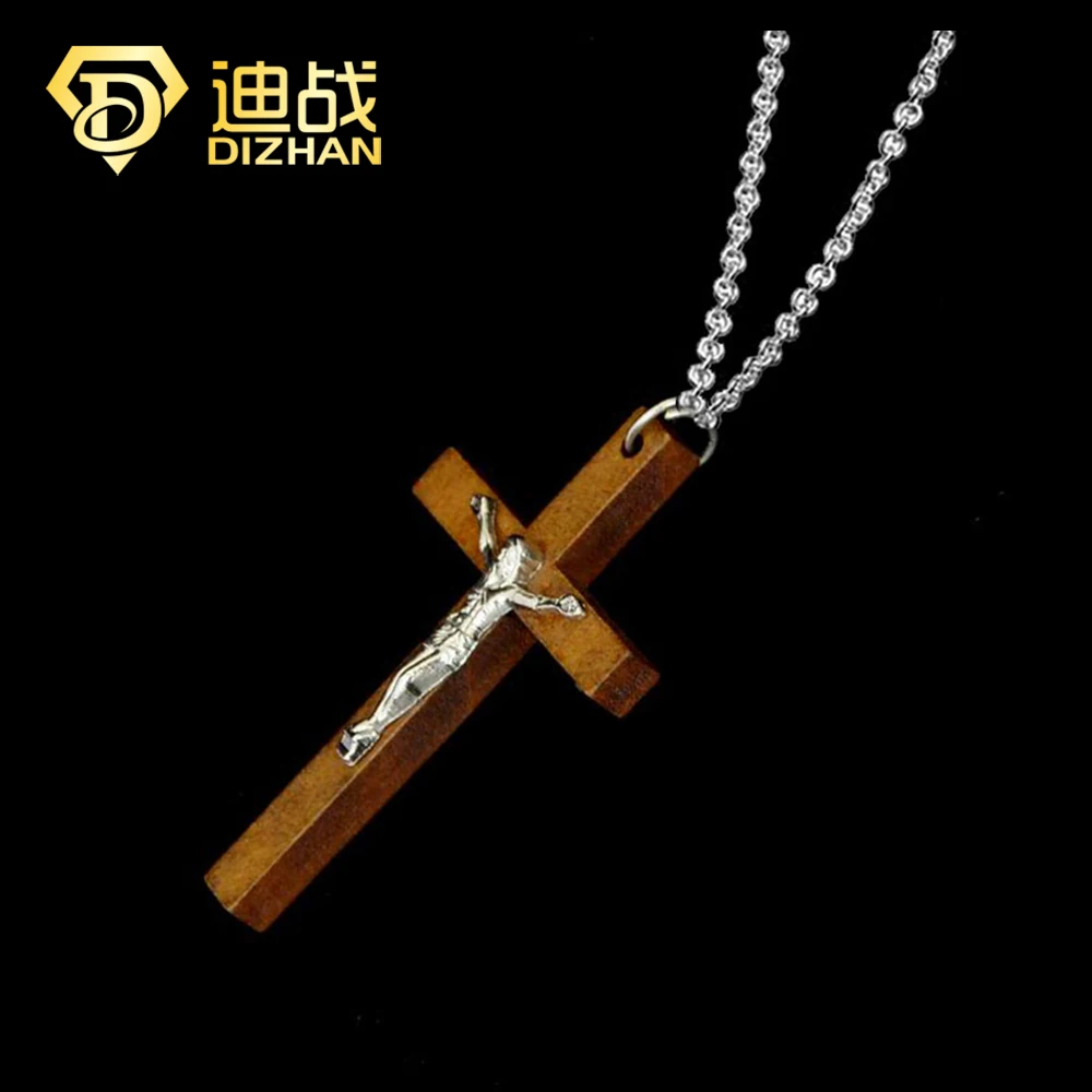 Модные католические украшения, деревянный крест, очаровательное колье, ожерелье для женщин, подвеска в виде Иисуса для женщин, подарок, ювелирные изделия