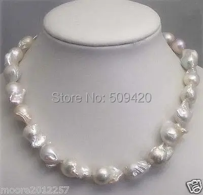 

Free Shipping >> REAL HUGE 18-28mm SOUTH SEA WHITE BAROQUE PEARL NECKLACE 18