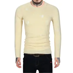 CYXZFTROFL 2019 модная брендовая одежда для мужчин пуловер с вырезами простой с круглым вырезом Slim Fit повседневное пуловеры мужские свитера