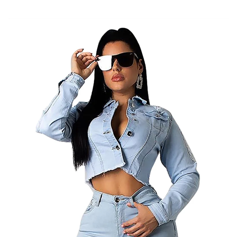 Tsuretobe сексуальная клубная джинсовая одежда из двух частей женский укороченный топ с открытой спиной и джинсовые шорты набор Дамская мода повседневный комплект с дырками женский - Цвет: blue-top