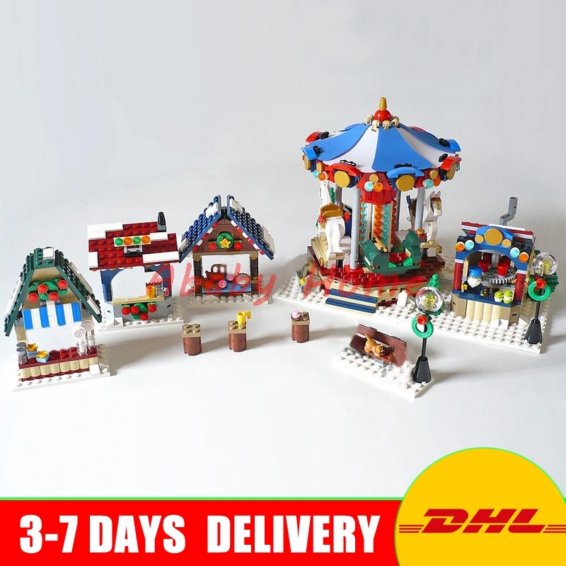 

Lepin 36010 The Winter Village Market Set DIY Creative Series 1412Pcs 10235 Building Blocks Bricks Educational Toys Funny Gifts