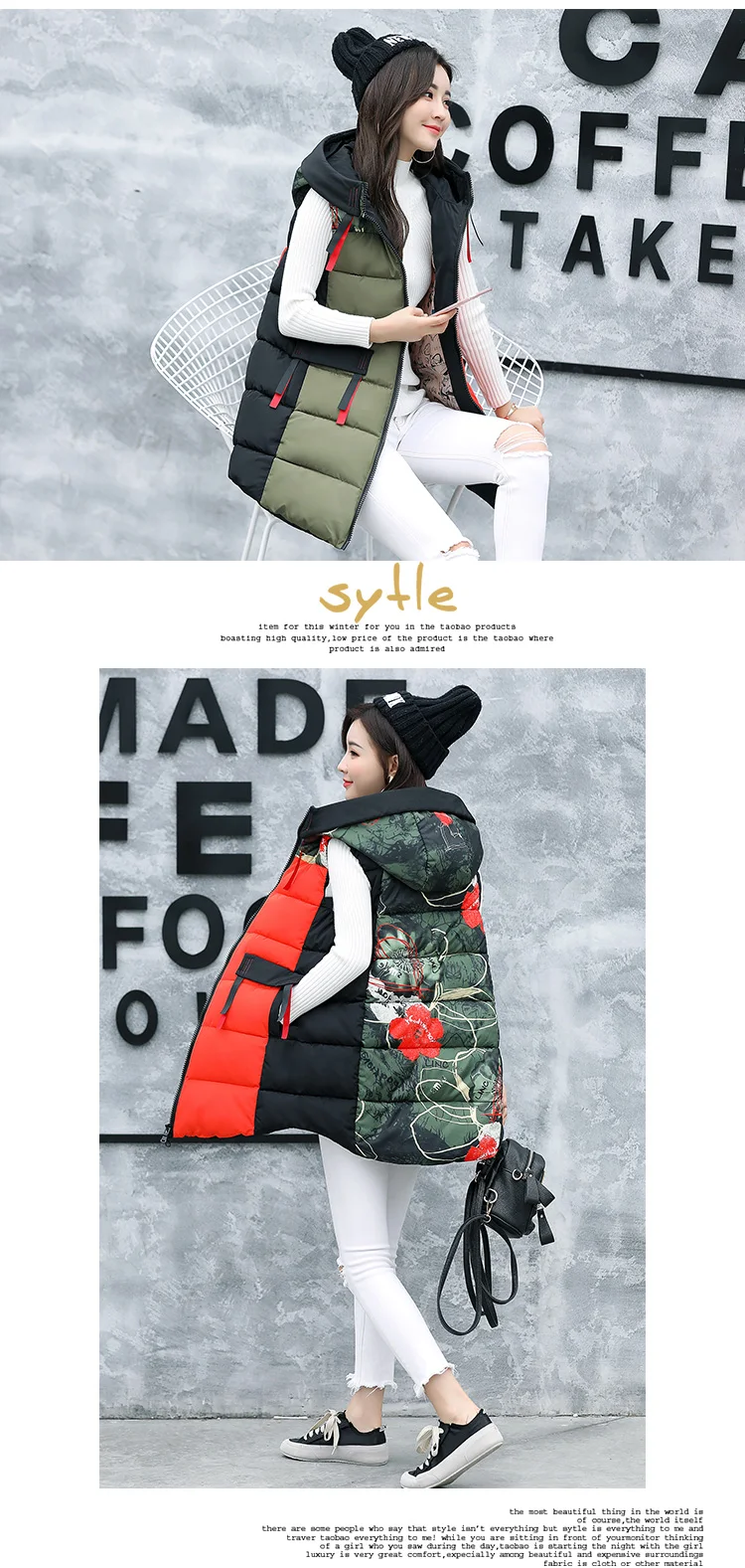 Women Jacket Winter Cotton Padded Vest Coats Long Hooded Women Coat And Jacket Sleeveless Outwear Clothing Plus Size 4XL CH657 (7)