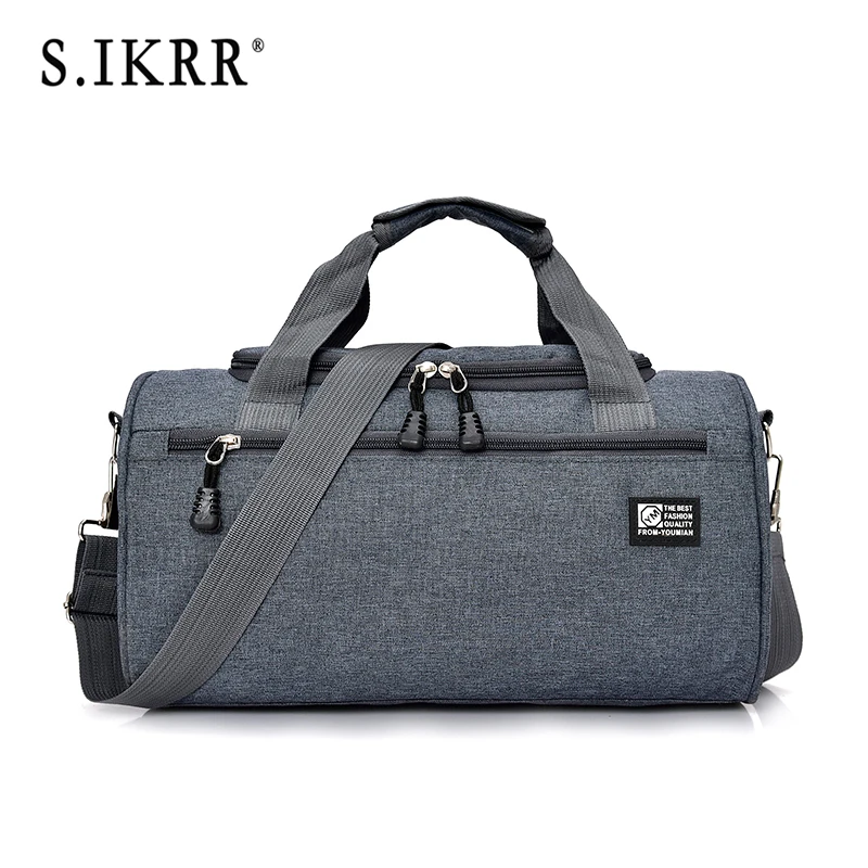 S. IKRR Мужская спортивная сумка-Органайзер для путешествий легкая нейлоновая сумка сумочка в форме цилиндра спортивная сумка для женщин