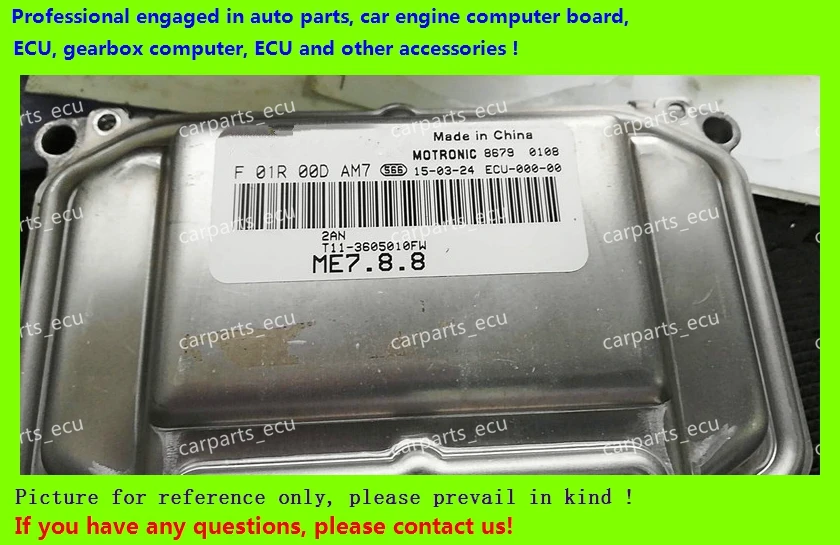 

For Chery car engine computer board/ME7.8.8/ME17 ECU/Electronic Control Unit/Chery/ F01R00DAM7 T11-3605010FW ME7.8.8/F01RB0DAM7