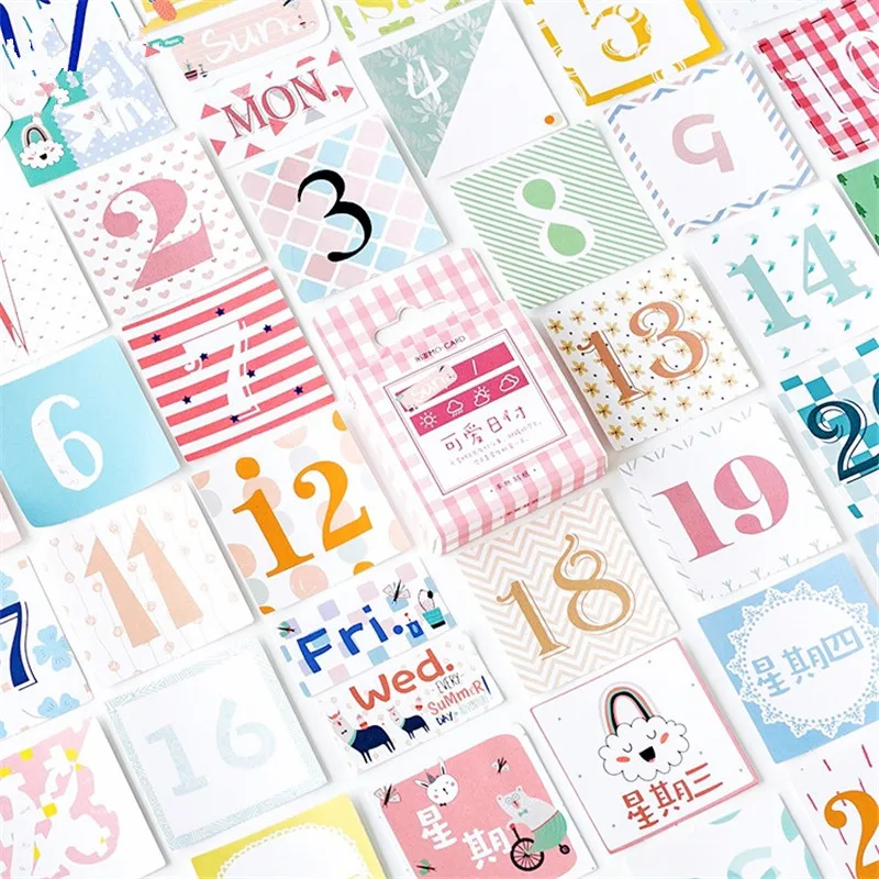 

45 Pcs/lot Lovely Date Number Mini Paper Sticker Decoration Diy Ablum Diary Scrapbooking Label Sticker Kawaii Stationery