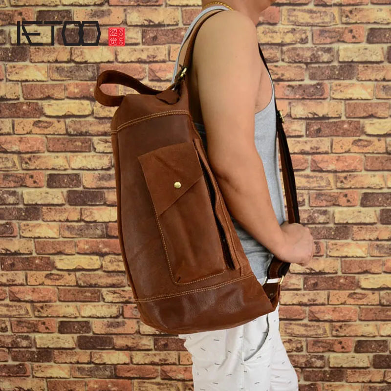 

AETOO Original design of the first layer of leather Europe and the United States fashion shoulder bag tide gowns multi-