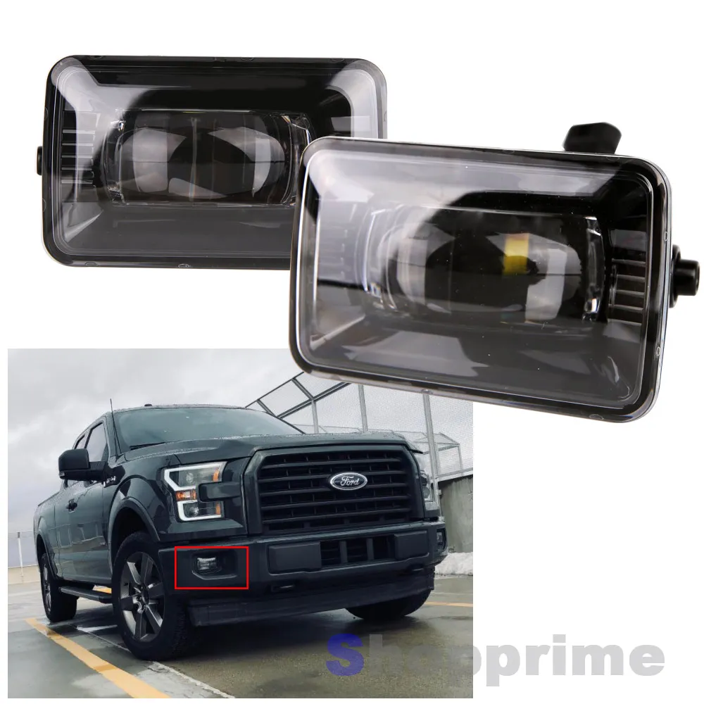 

New Arrival 2pcs Projector LED Fog Light Replacement Clear Lens for 2015 2016 2017 Ford F150 F 150 Black