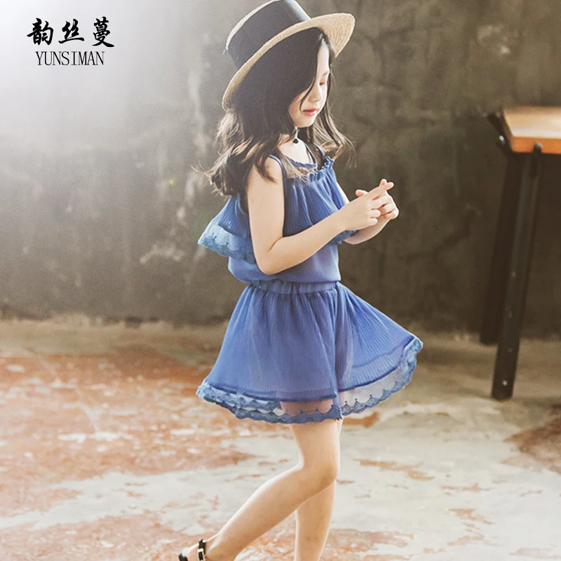 

2019 Summer Kids Clothes Sets for Girls 7 8 9 10 to 12 Years Red Chiffon T Shirt + Shorts 2 Pieces Set Kids Casual Clothing 5A6A
