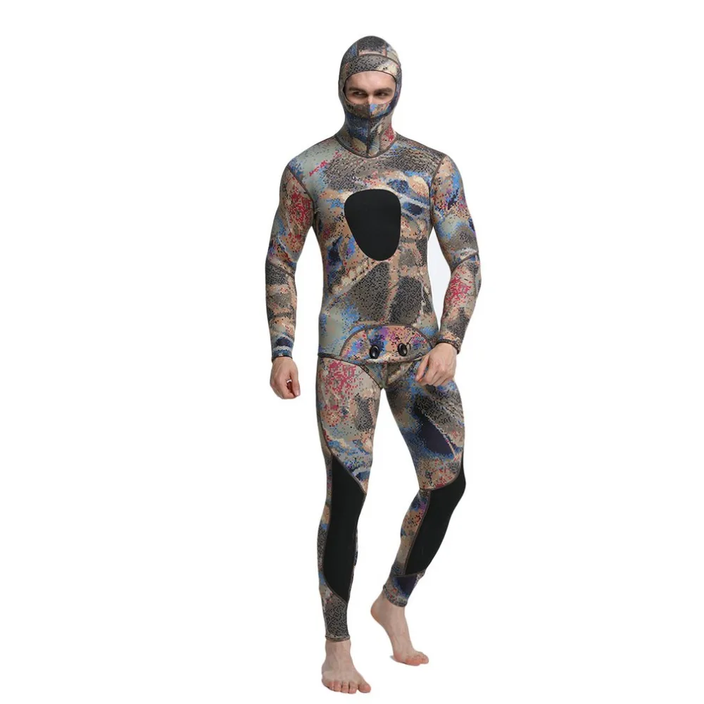 

2PCS Men Diving Suit Neoprene 3mm Spearfishing Wetsuit Surf Snorkel Swimsuit Split Diving Suits Surf Camouflage Clothing