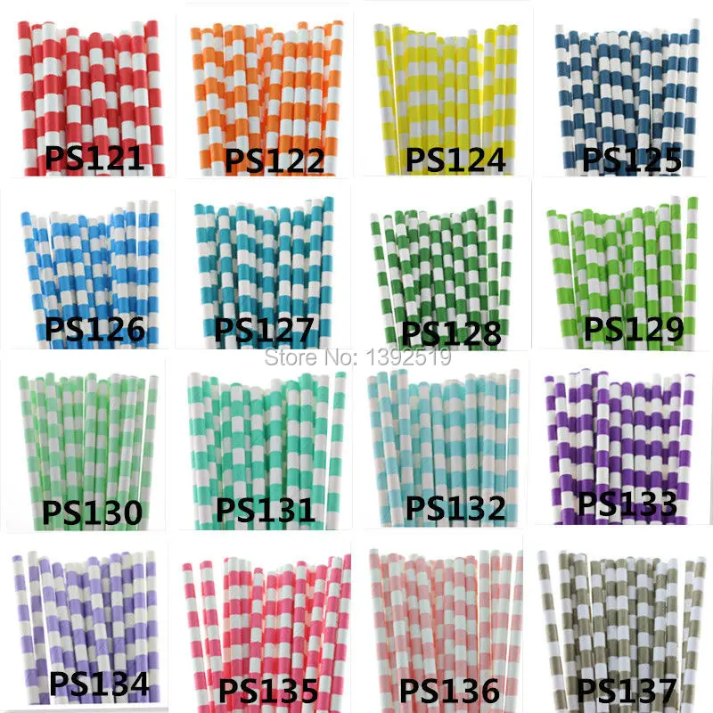 Sailed Striped Paper Straw