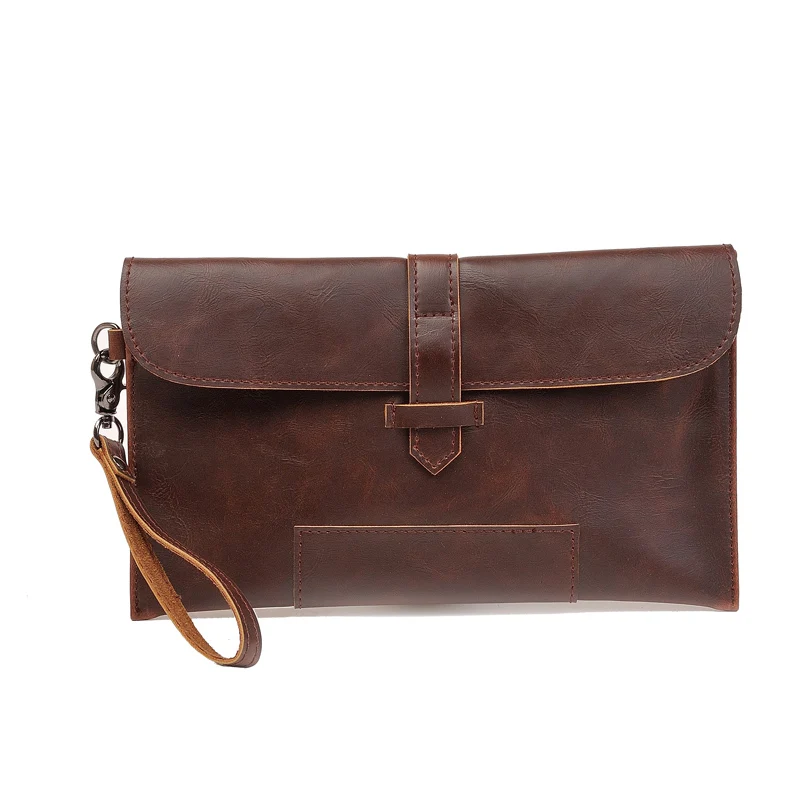 YIZHI, деловой мужской портфель, высокое качество, из искусственной кожи, два цвета на выбор, застежка, способ открытия - Цвет: brown
