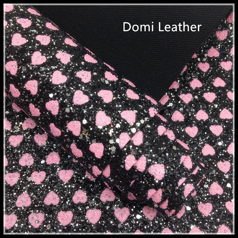 

(DM6108) Heart Embossed Chunky Glitter Fabric