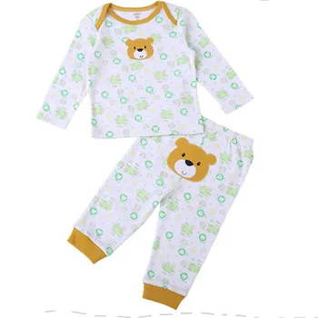 

fashion baby boys girls 2set/pack embroidered animals PP pants Baby 100% cotton long sleeved Baby long sleeved underwear suit