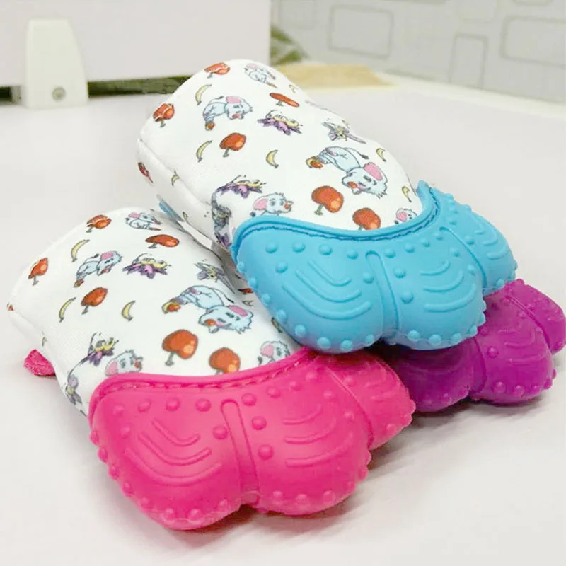 

Hot Sale 1pcs Baby Molar Gloves Cute Anti-Eating Gloves Food Grade Silicone Newly Teething Mittens Infant Toys Safety Z