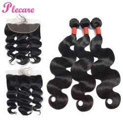 Plecare 3 Paquetes con Haces Frontales de Armadura de Cabello Humano Peruano con Cierre de Paquetes de Ondas Corporales con Cierre de Cabello No Remy Plecare 3 Paquetes con Haces Frontales de Armadura de Cabello Humano Peruano con Cierre de Paquetes de Ondas Corporales con Cierre de Cabello No Remy