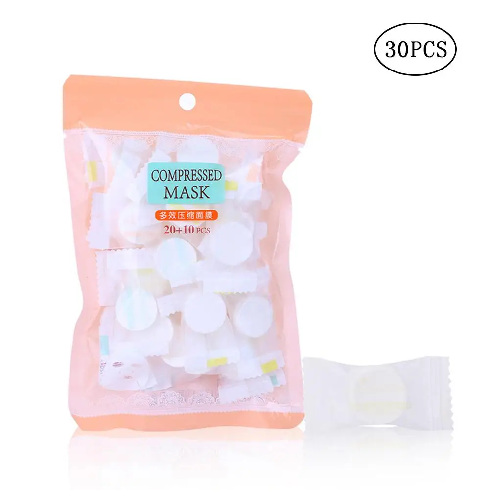 

30pc/pask Compressed Face Mask Paper Disposable Facial Masks Papers Natural Skin Care Wrapped Masks DIY Women Makeup Beauty Tool