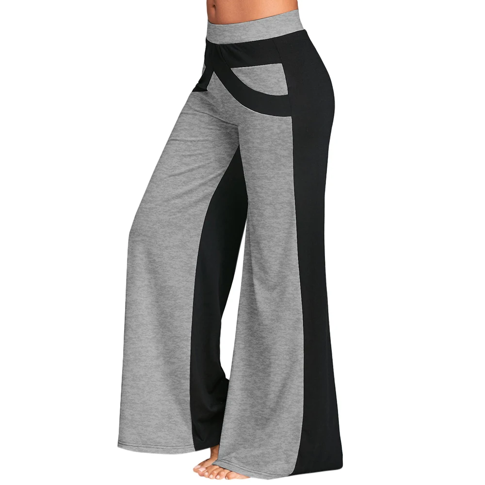 

Lortalen Wide Leg Pants With Color Block Causal Loose Straight Flat Trousers Long Female Trousers Women Pants Wide Legged Pants