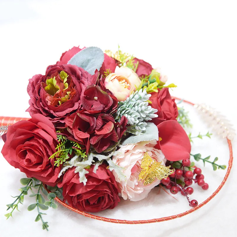 2018 Свадебный букет свадебные цветы Искусственный Свадебный букет новобрачная, букет вентилятор Свадебные цветы ramos de novia