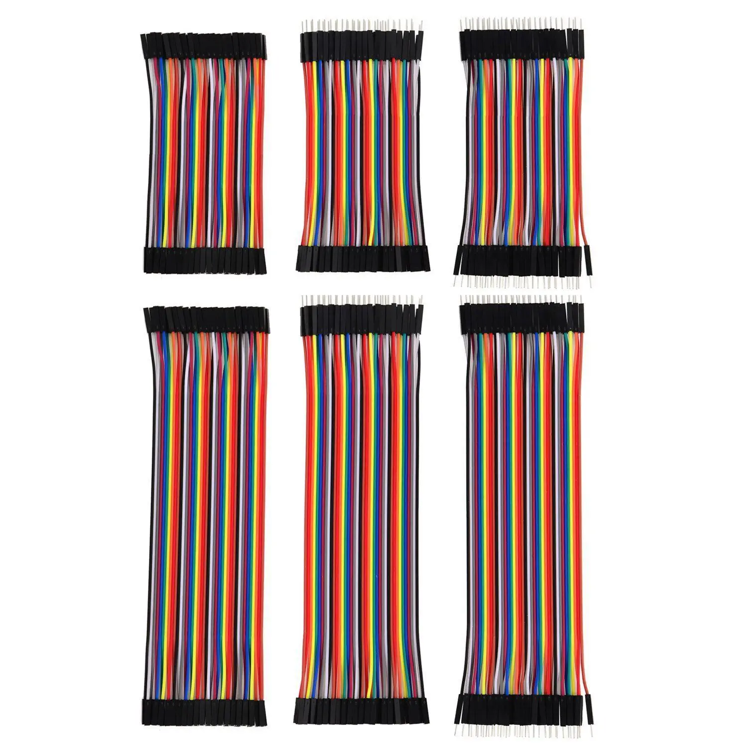 SHGO HOT 6x Breadboard Jumper Wires Ribbon Cables Kitbreadboard jumper