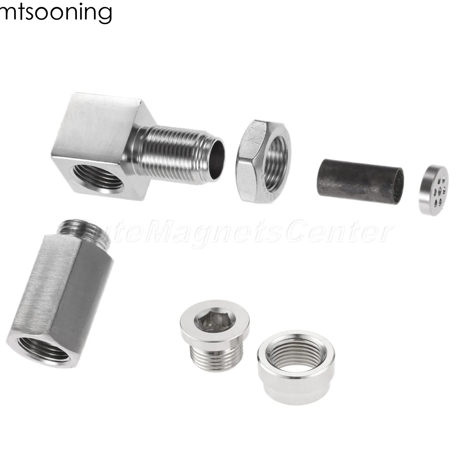 90° Oxygen Sensor Spacer Engine CEL Check Bung Mini Catalytic Converter for O2