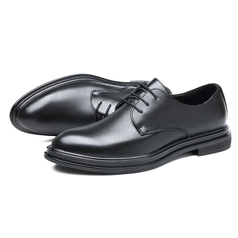 Spring Autumn Men Flats Lace-Up Fashion Casual Leather shoes Luxury Office Business Dress shoes Black 02C Spring Autumn Men Flats Lace-Up Fashion Casual Leather shoes Luxury Office Business Dress shoes Black 02C