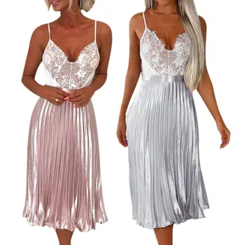 

New Summer A-Line Midi Skirt Sexy High Waist Skirt Women Elegant Pleated Solid Skirts Female