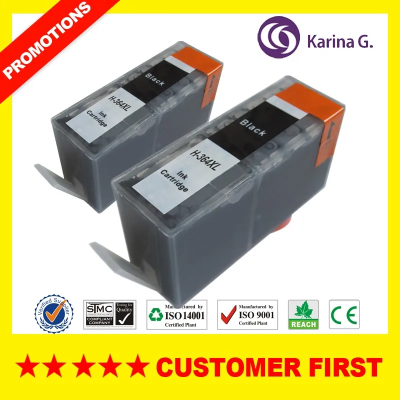 

2X Compatible for Black HP INK 364XL CN684EE For Photosmart D5400 D5460 D5463 EU market South American